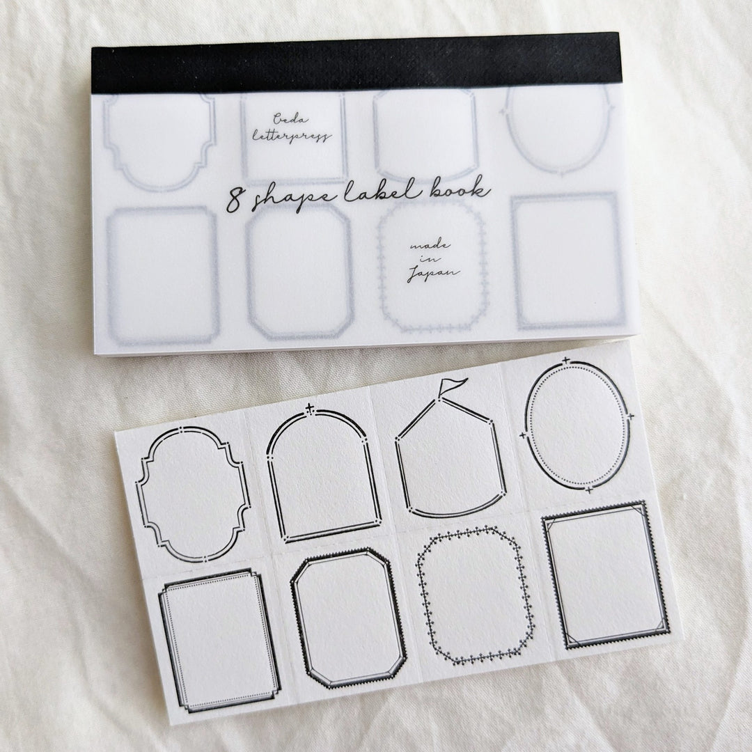 OEDA LETTERPRESS / Letterpress 8shape label book Frame/Black
