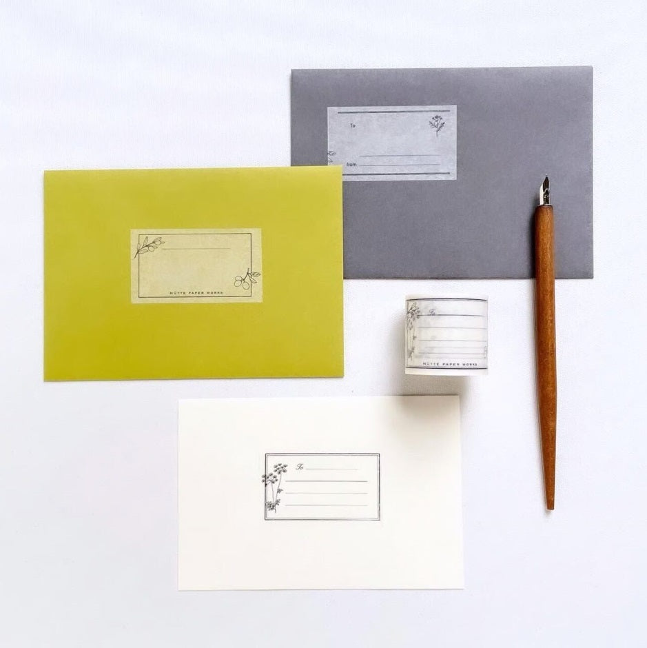 Hutte Paper Works / [easy to write on!] Washi Tape -address label /PMT-099