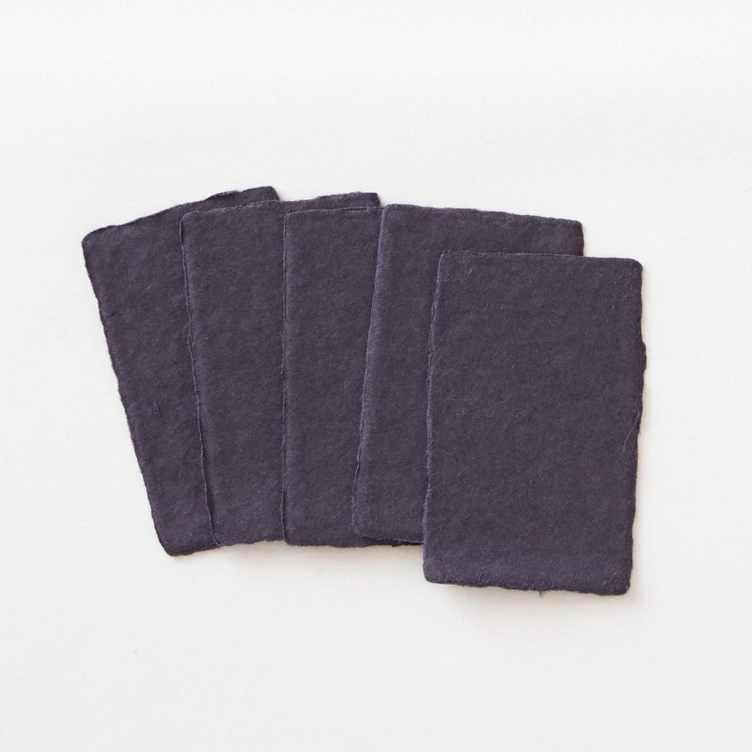 WACCA Handmade deckle edged washi paper card /NAVY BU34
