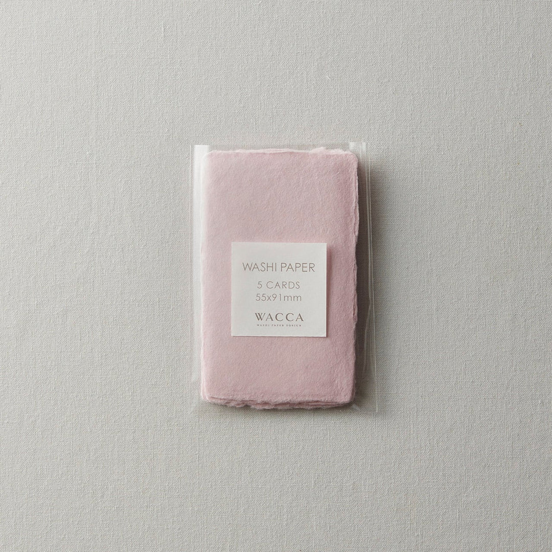 WACCA Handmade deckle edged washi paper card /PINK BU30