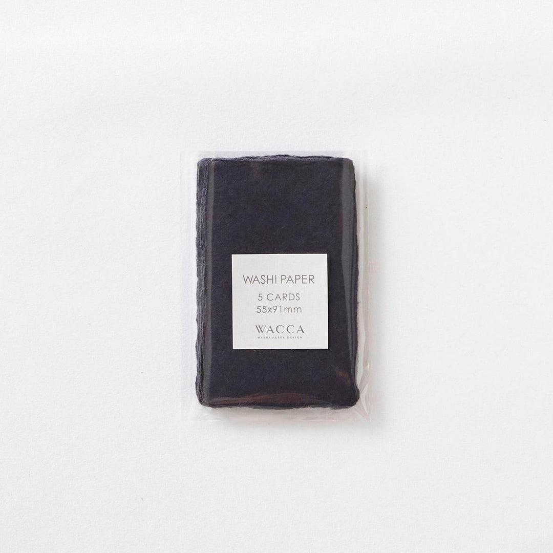WACCA Handmade deckle edged washi paper card /NAVY BU34