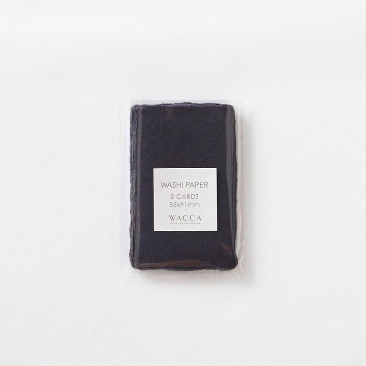 WACCA Handmade deckle edged washi paper card /NAVY BU34