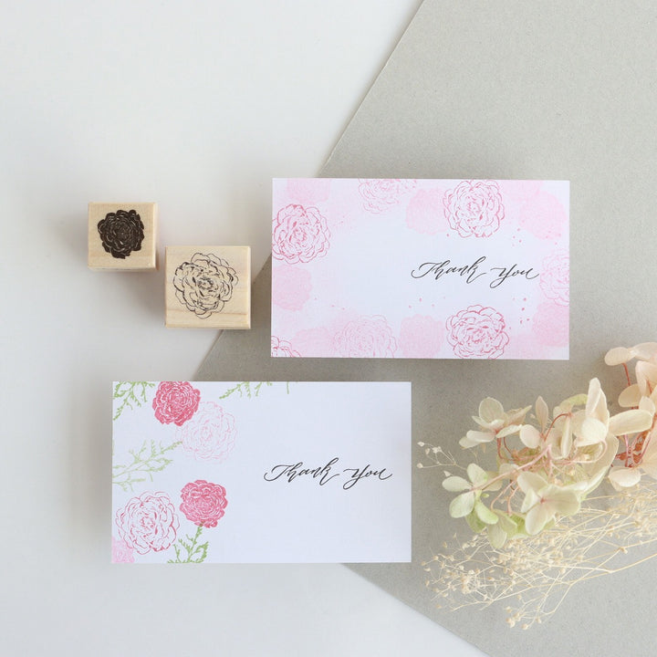 Rubber Stamps -set of peonies (2 stamps)