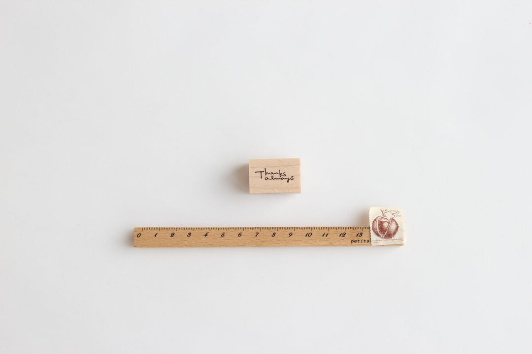 always smile... / Rubber Stamp -Handwritten font "Thanks always"