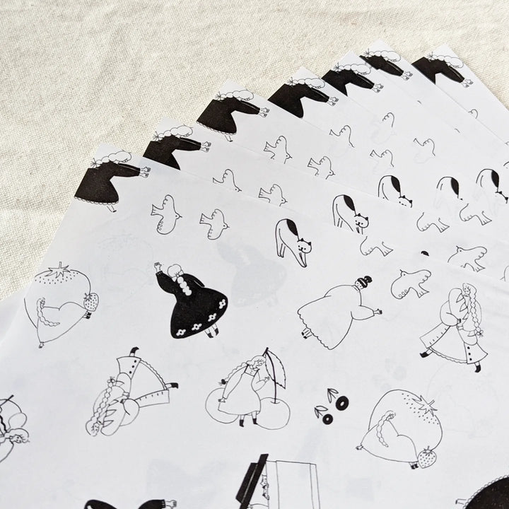 Cotori Cotori / A4 Paper -Monochrome Girl