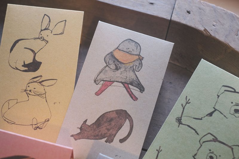 Jun Sasaki / Mini Envelope (PochiBukuro) Space, Fennec, Bear, Ghost & Cat, Sloth