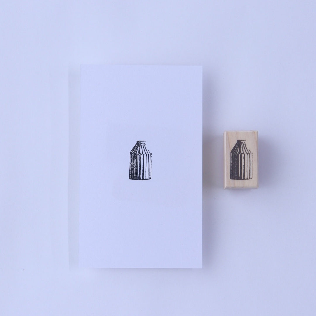 always smiles... / Rubber Stamp -striped vase