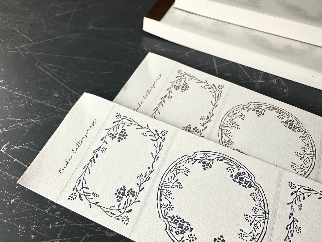 OEDA LETTERPRESS / 3pattern labelbook Noble [Bronze&Dark Blue]