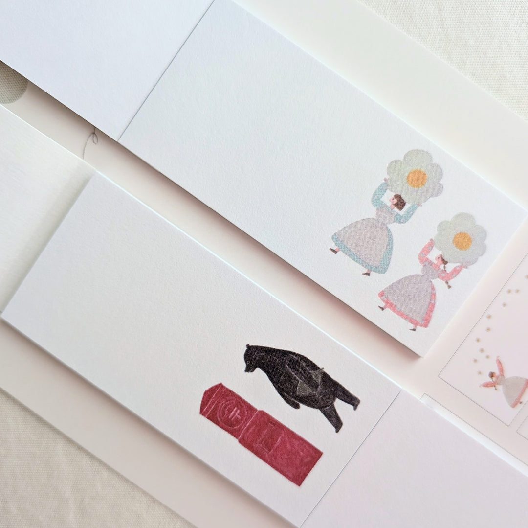 Necktie x cozyca products / Little Message Sticky Notes -Writing a Letter / Flowers