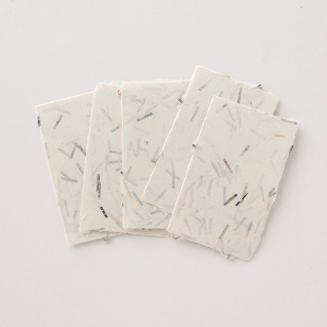 WACCA Handmade deckle edged washi paper card /with Banknote Chip BU36