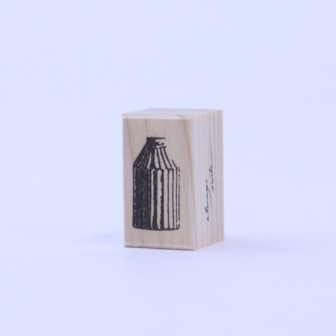 always smiles... / Rubber Stamp -striped vase