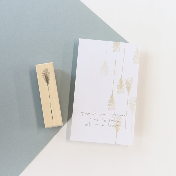 always smiles... / Rubber Stamp -apanese pampas grass