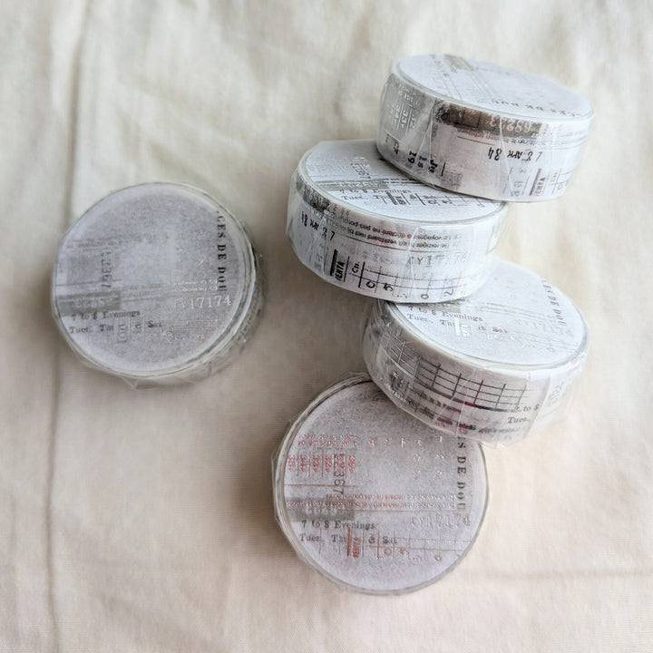 Yohaku / Foil-stamped Washi Tape -Letters & Numbers YH-007