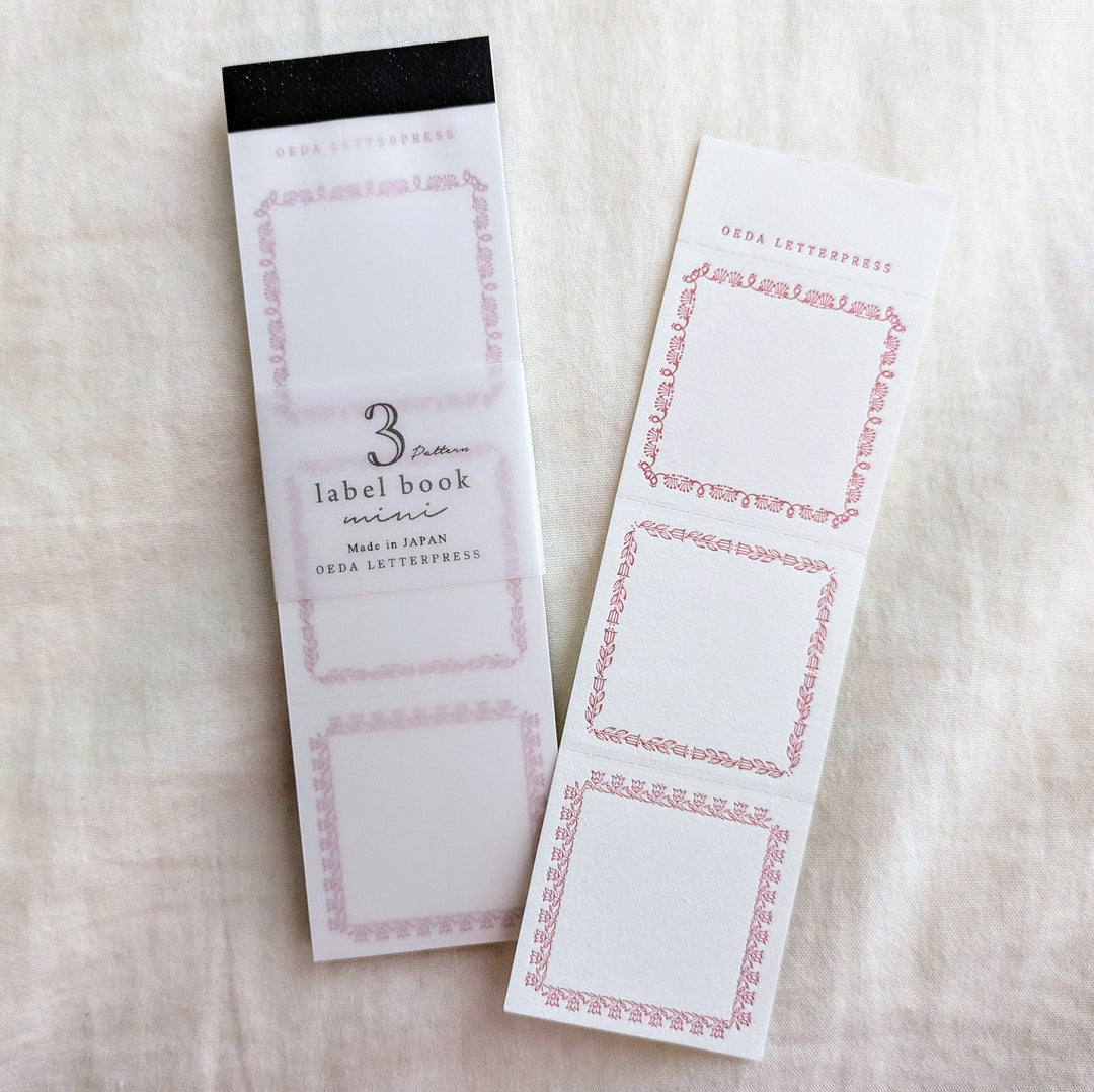 OEDA LETTERPRESS / 3pattern labelbook mini Red
