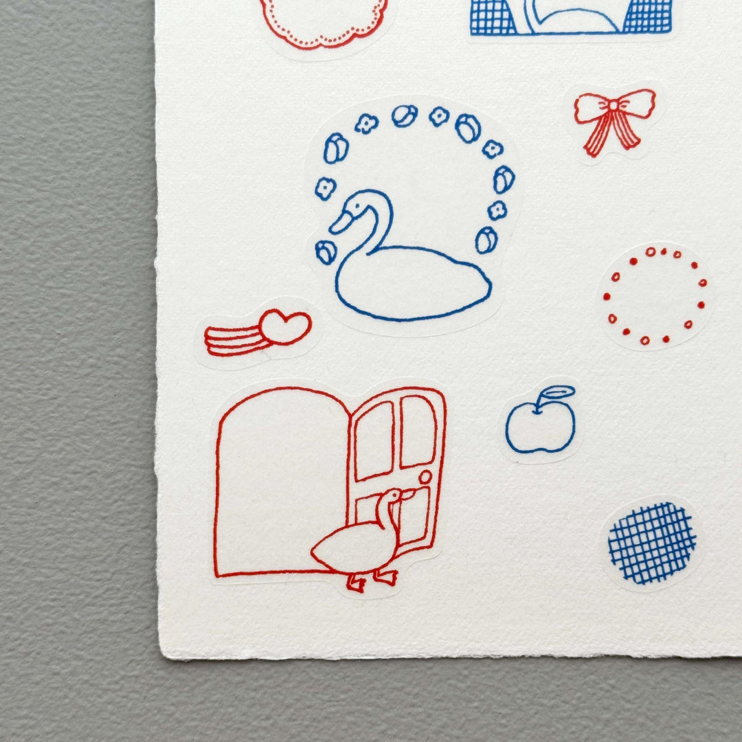 Tobimatsu Shoichiro x Mizushima / Tracing paper sticker -Frame Animals