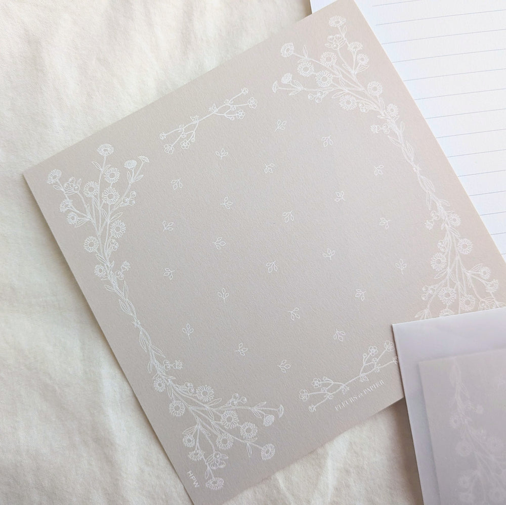Hutte Paper Works / Square Letter Writing Set -Harujion HLS-102