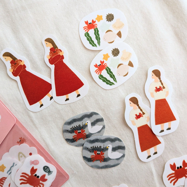 Necktie x Tegamisha / Flake Stickers -Crabs