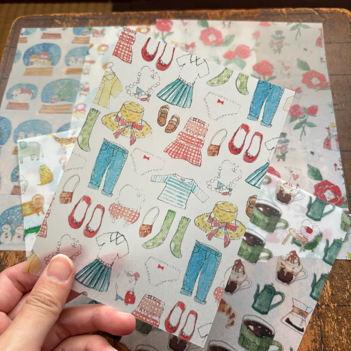 spica garden / Tranceparent Design Paper Set -coffee DS7