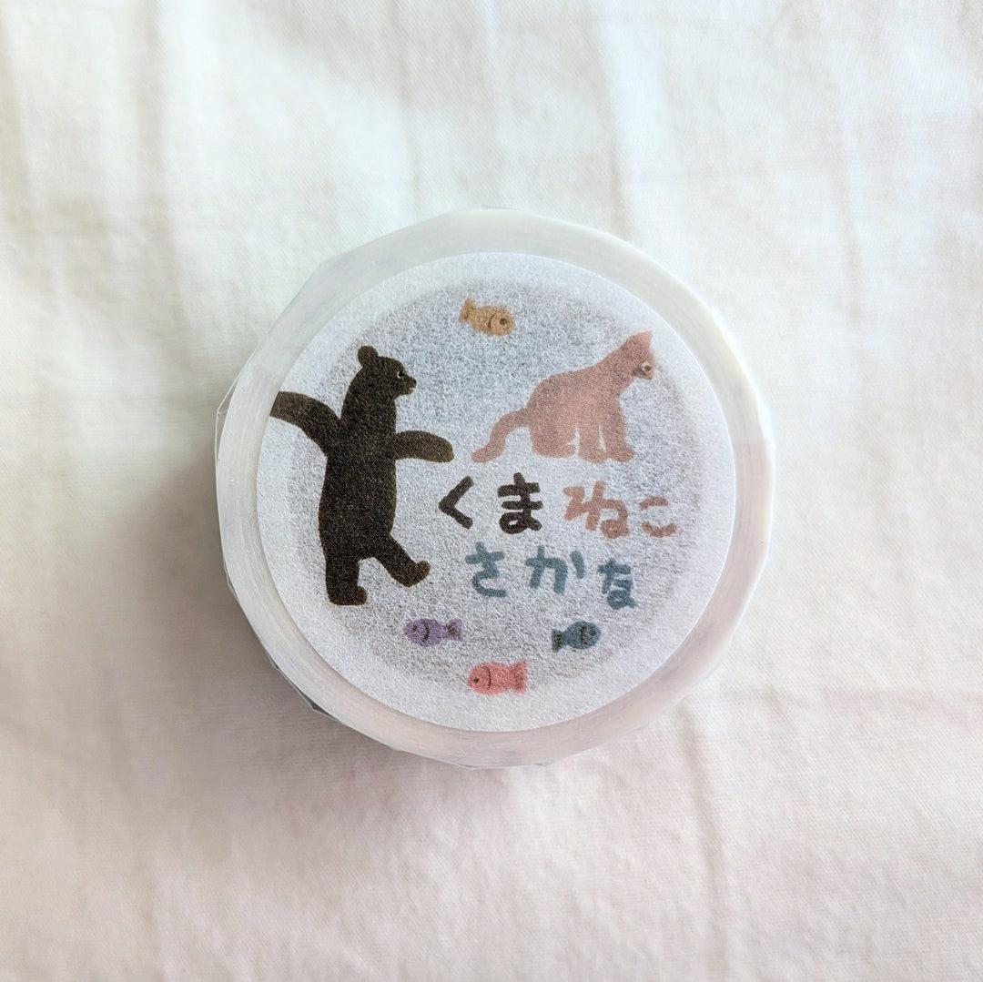 Necktie / Washi Tape -Bear, Cat and Fish
