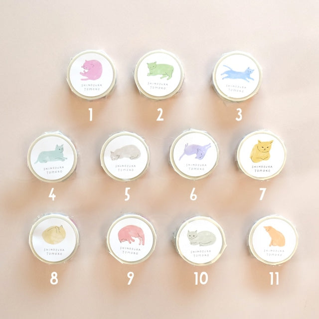 Tomoko Shinozuka / Washi tape - Cats in 11 Colors