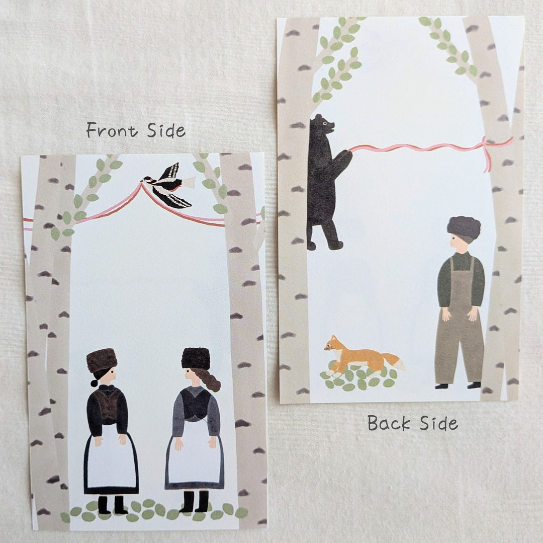 Necktie x Tegamisha / Pocket Memo Pad -Birch Forest