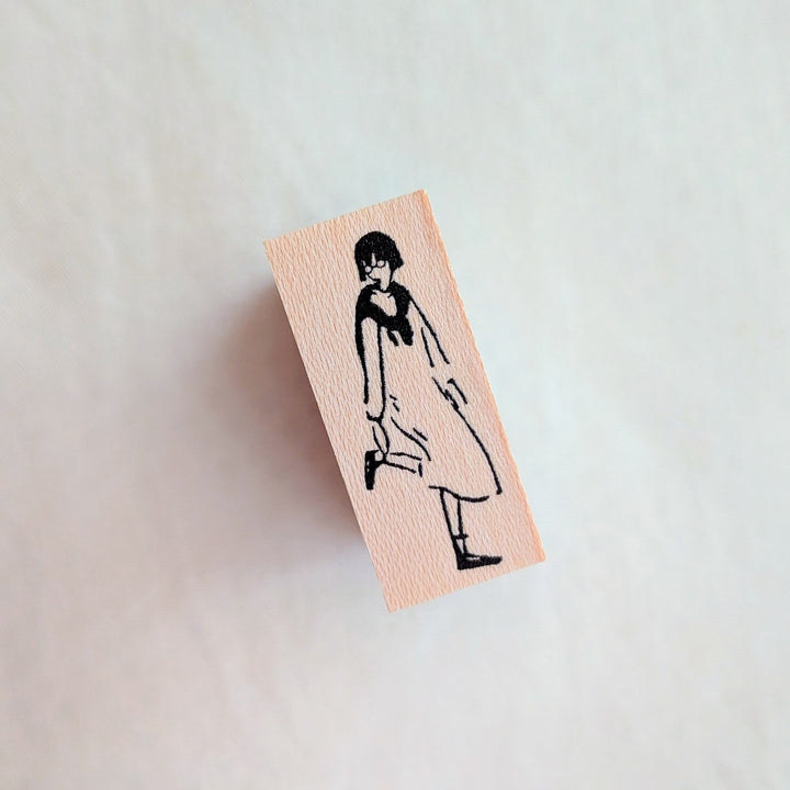 MA7stamp / Rubber Stamp -Fumiko putting on her shoes