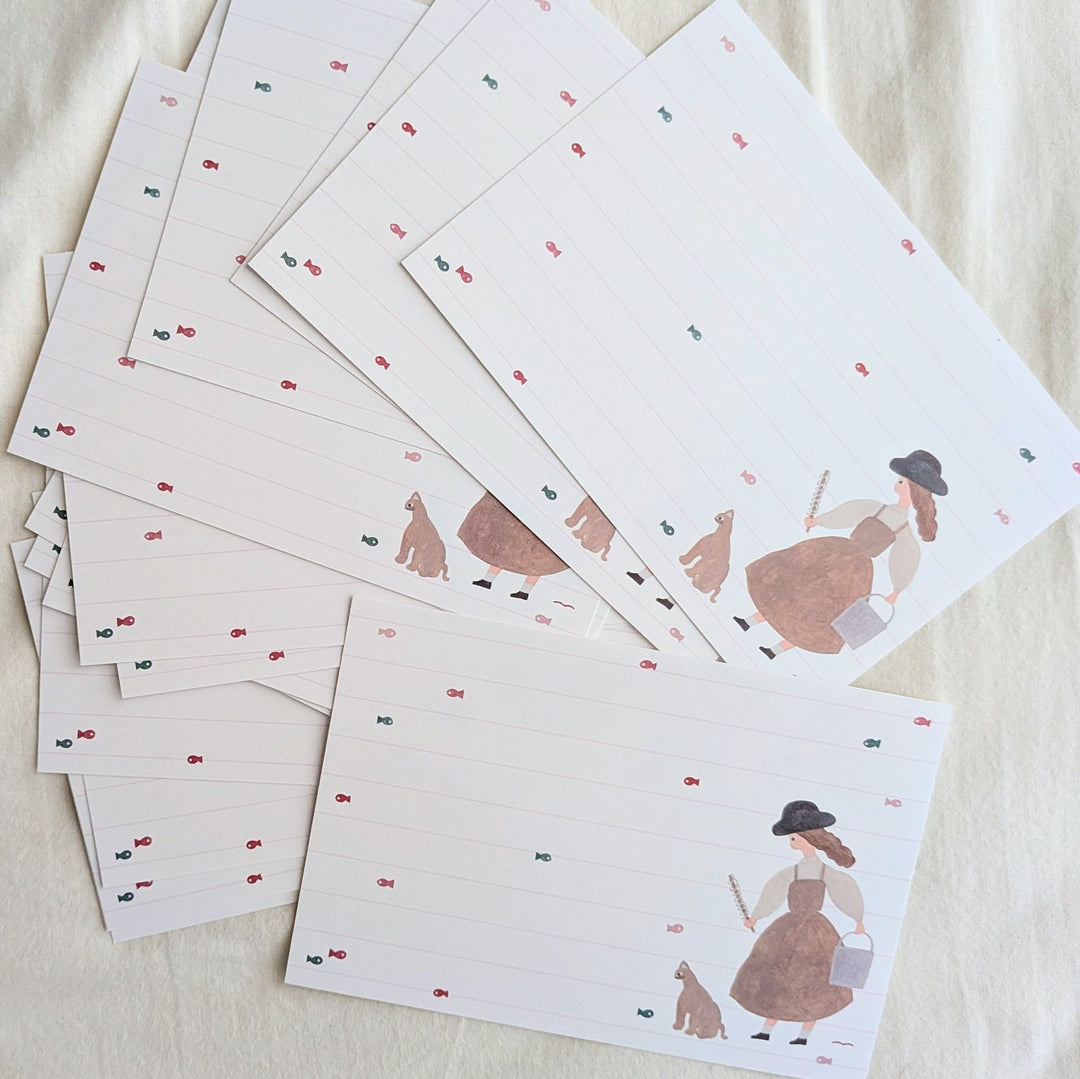 Necktie / Letter Writing Pad -Did You Catch Anything? / 1cm Ruled