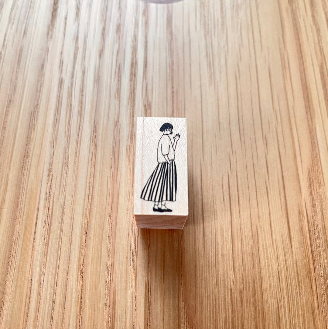 MA7stamp / Rubber Stamp -Fumiko in stripes