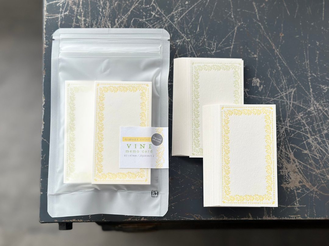 OEDA LETTERPRESS / Limited Edition Memo card 'VINE' Limited color -Mimosa color