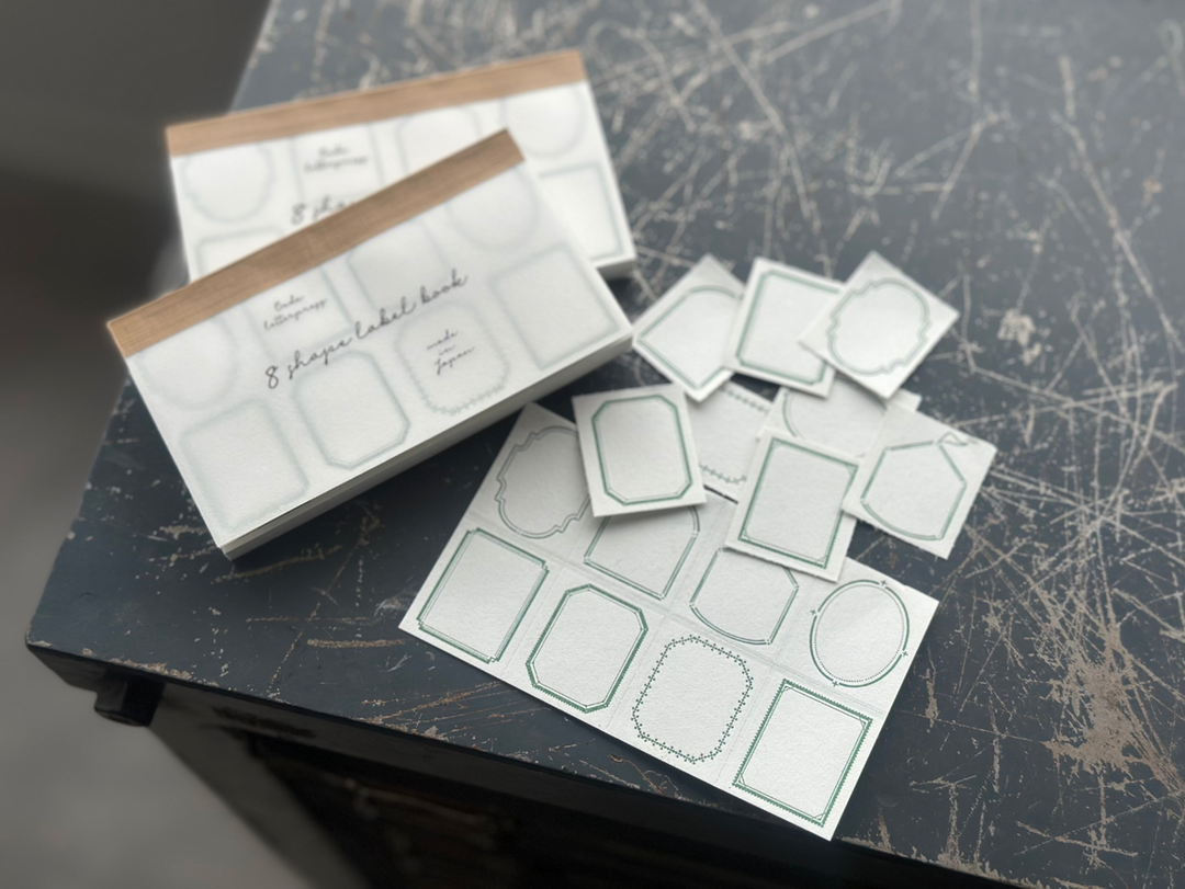 OEDA LETTERPRESS / 8shape label book [Frame/Green]