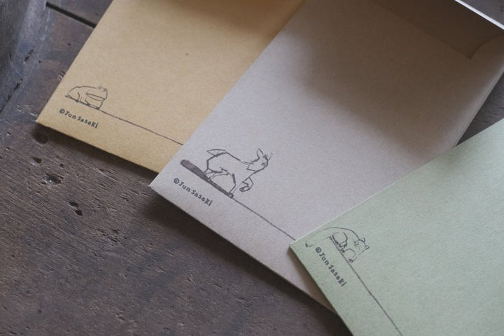 Jun Sasaki / Mini Envelope (PochiBukuro) Space, Fennec, Bear, Ghost & Cat, Sloth