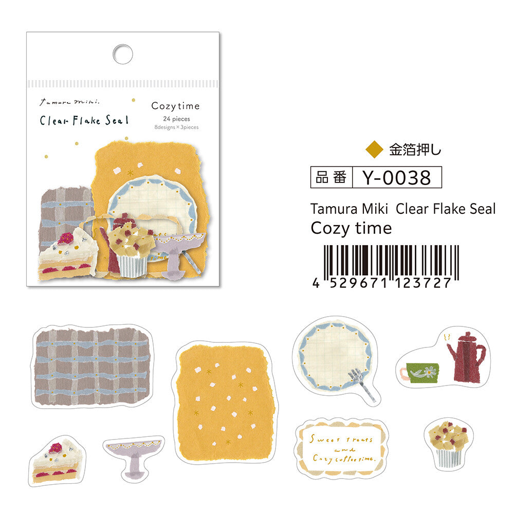 Miki Tamura / Clear Flake Stickers -Cozy time