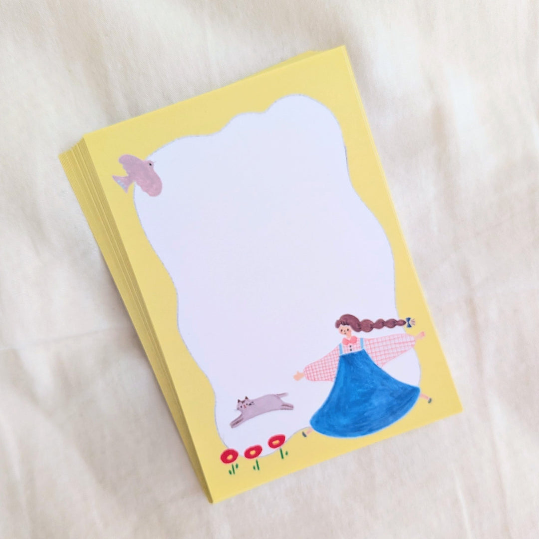 Cotori Cotori / Memo Pad -The jumping girl and cat