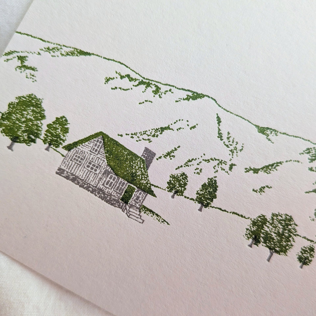 knoten letterpress / Post Card -Mountain House /Cashmere