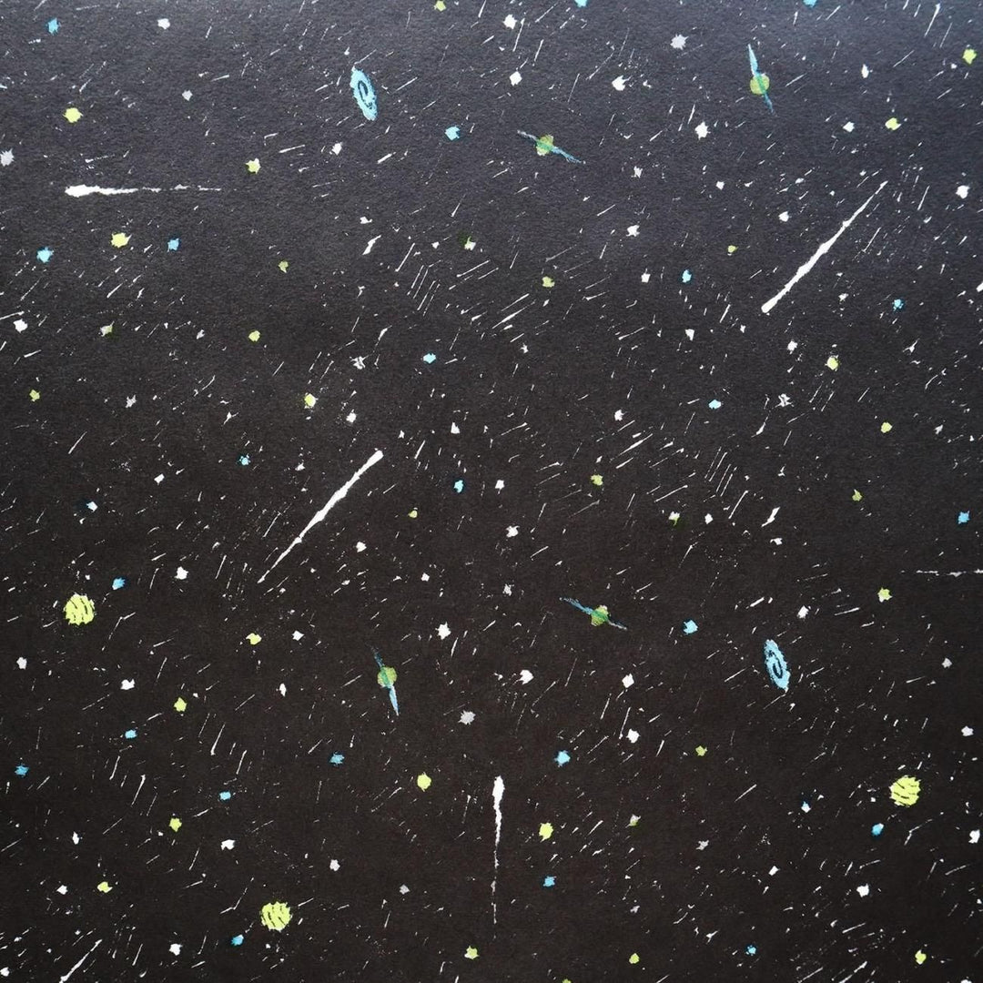 REGARO PAPIRO / Wrapping Paper -Universe Pattern Black /5 sheets