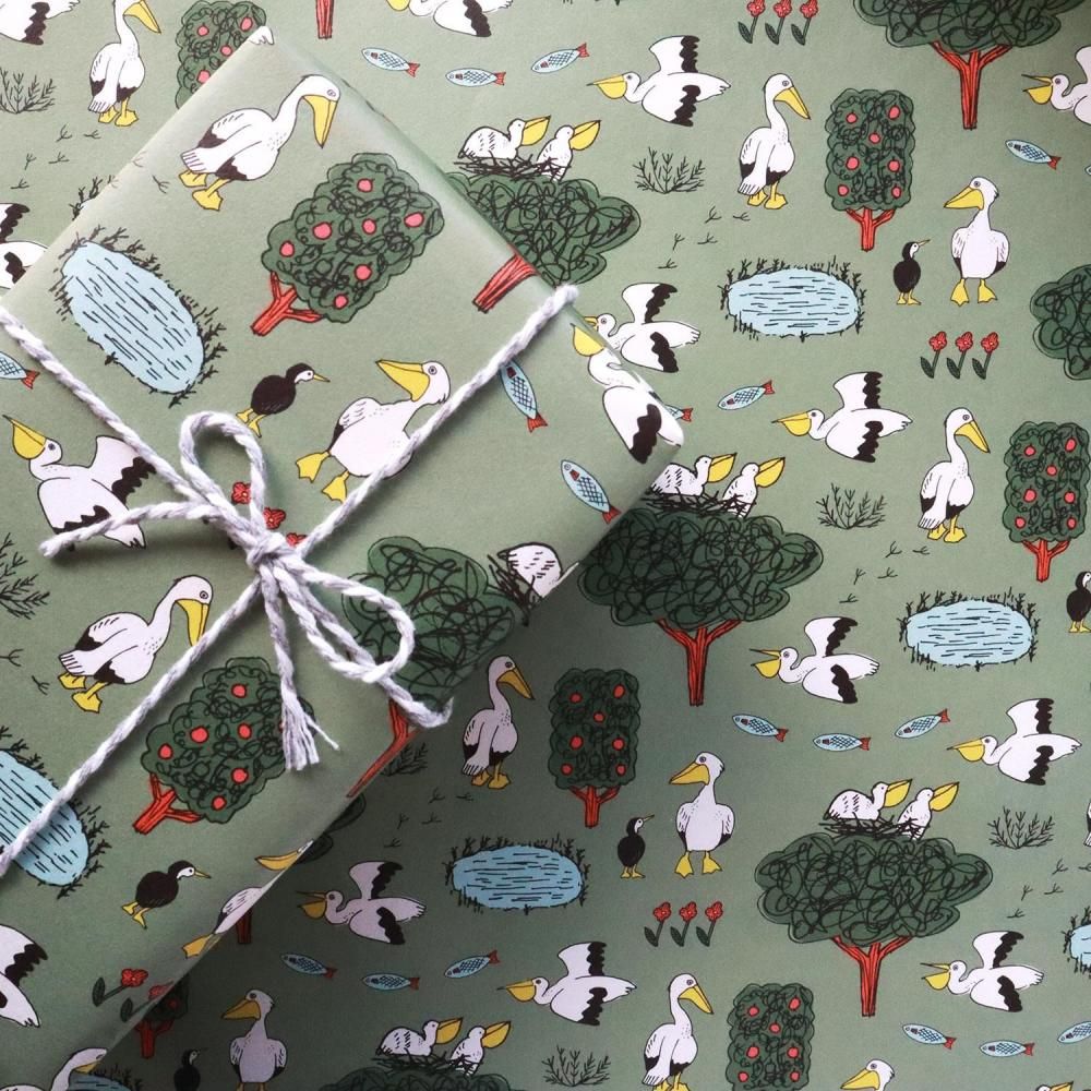 REGARO PAPIRO / Wrapping Paper -Pelican /5 sheets