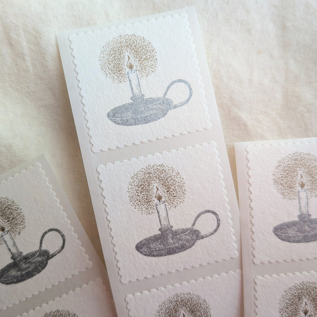 knoten letterpress / seal sticker -Candle /cotton