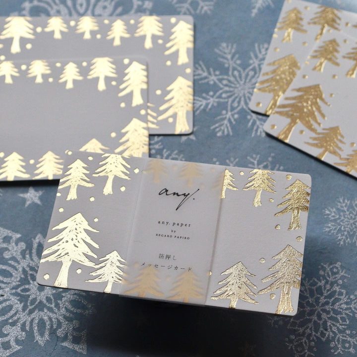 REGARO PAPIRO / Foil-stamped message card -Winter Forest