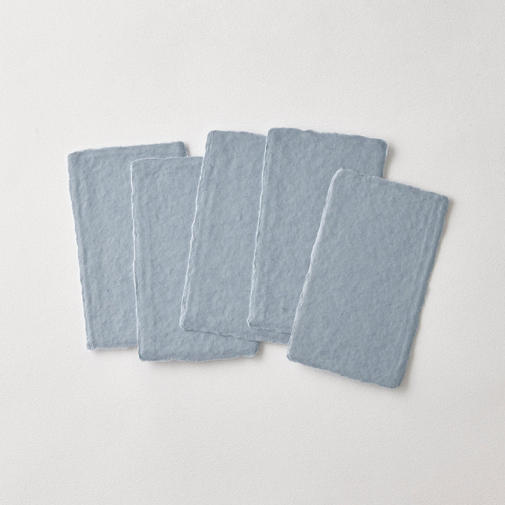 WACCA Handmade deckle edged washi paper card /BLUE BU38