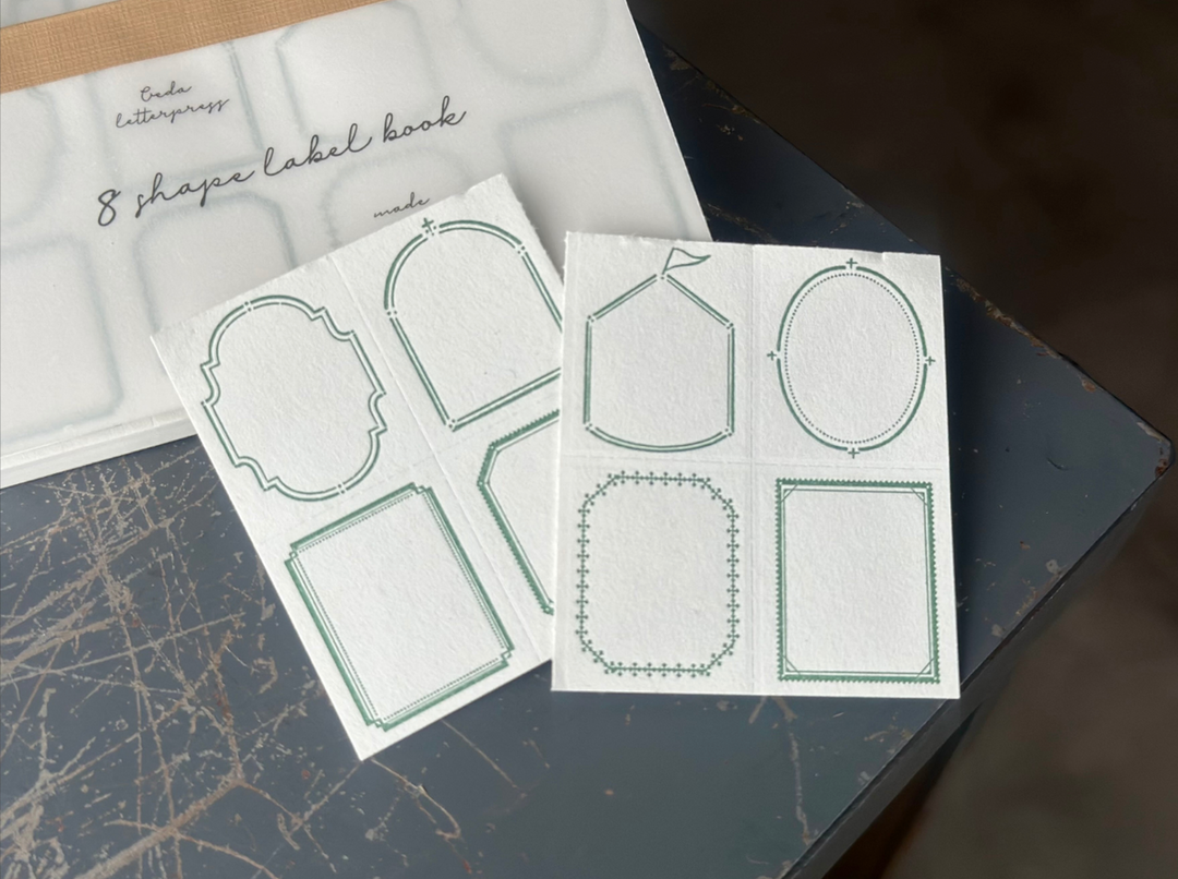 OEDA LETTERPRESS / 8shape label book [Frame/Green]
