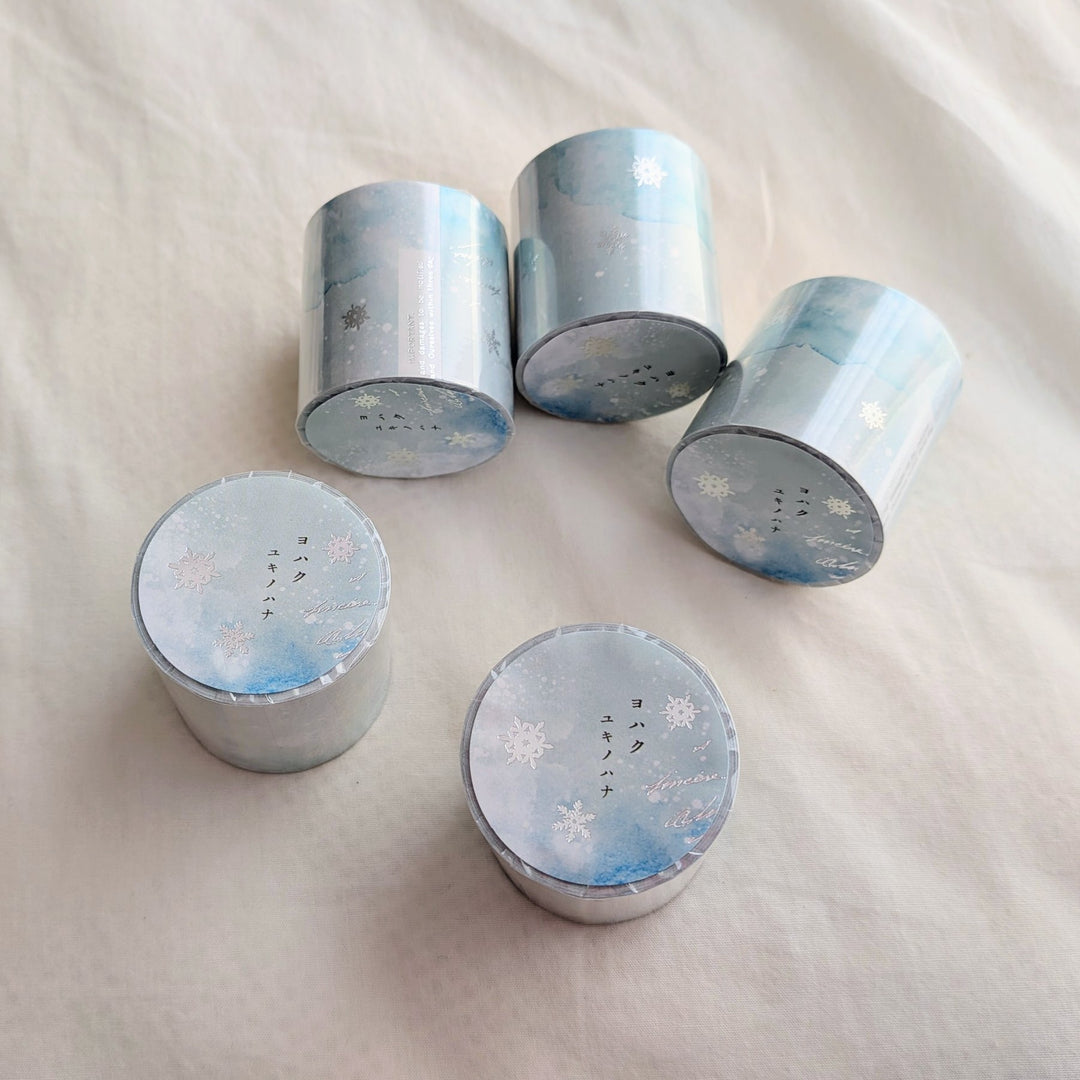 Yohaku / Foil-stamped Rolled Sticky Note -Snow Blossoms RH-002