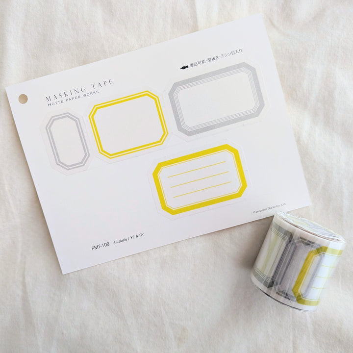 Hutte Paper Works / [easy to write on!] Washi Tape -4-Labels