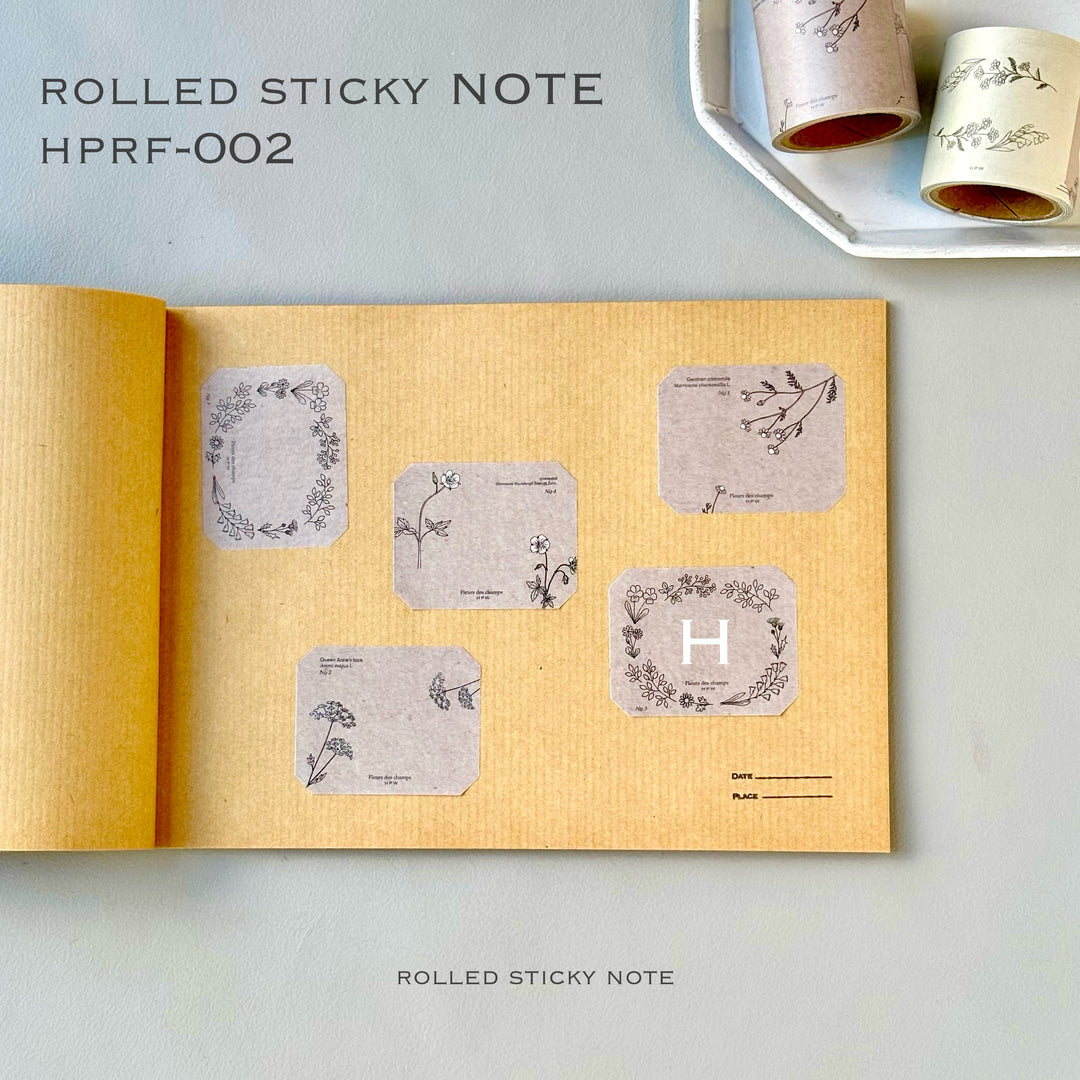 Hutte Paper Works / Rolled Sticky Note -Wild Flowers HPR-002