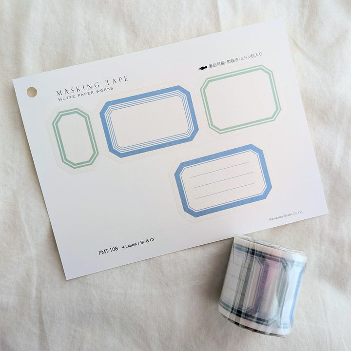 Hutte Paper Works / [easy to write on!] Washi Tape -4-Labels
