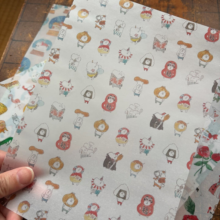 spica garden / Tranceparent Design Paper Set -coffee DS7