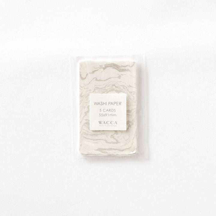 WACCA Handmade deckle edged washi paper card /Paper Marbling BU33