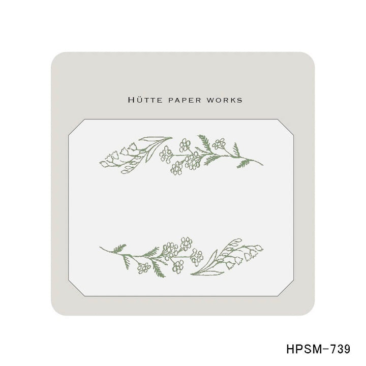 Hutte Paper Works / Tracing Paper Sticky Note -Tansy decorative border HPSM-739