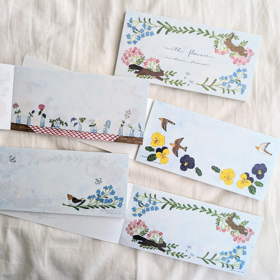 Midori Asano / Small Writing Pad -with flowers