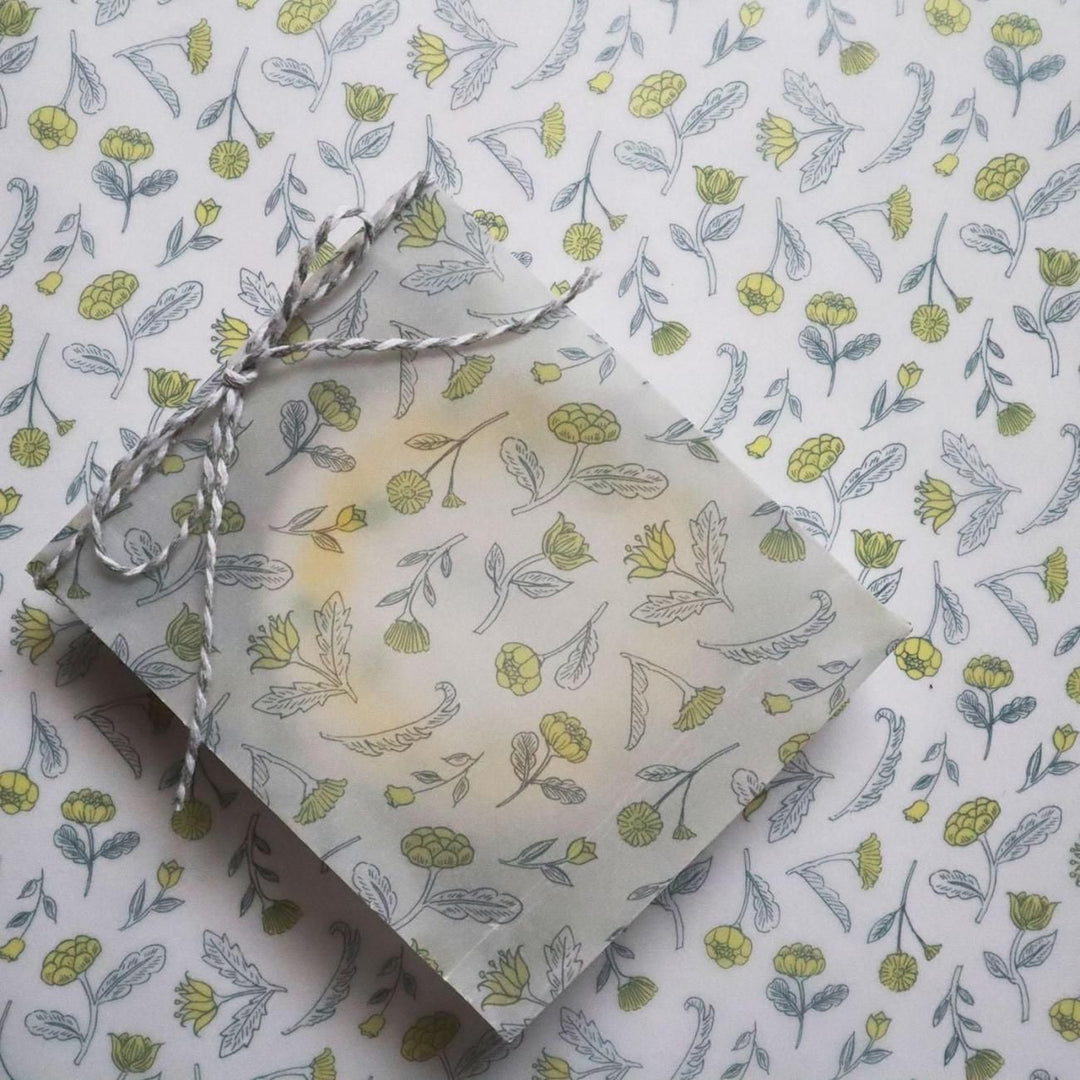 REGARO PAPIRO / Wrapping Paper(Tracing paper ) -Mini Yellow Flower /4 sheets