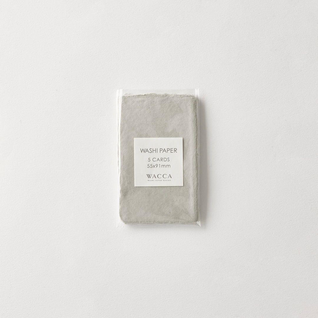 WACCA JAPAN / Handmade deckle edged washi paper card / GRAY BU37